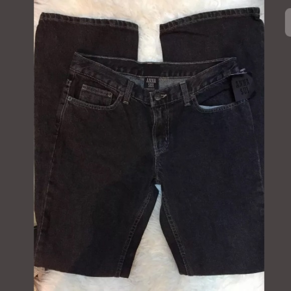 Anna Sui Denim - Anna Sui Charcoal Black Flare Jeans 6